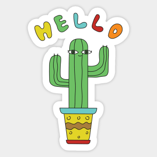 Hello cactus Sticker